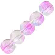 Cuentas de vidrio redondas 6 mm - Transparente - Azul - Violeta - Oro x10|raw }}