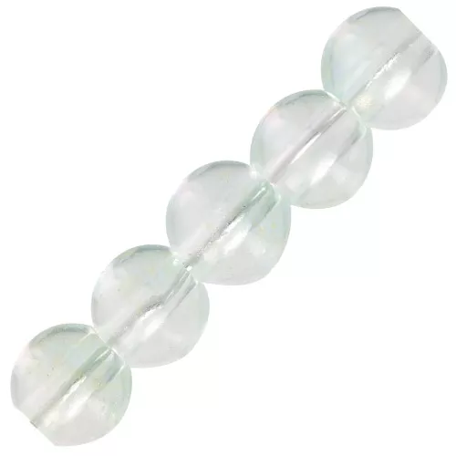 Cuentas de vidrio redondas 6 mm - Transparente - Oro x10