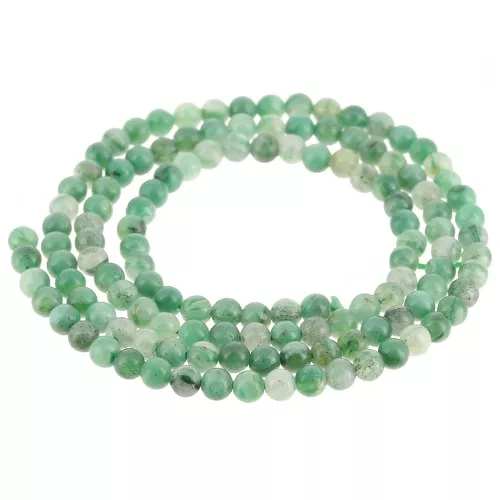 Cuentas de piedras preciosas redondas de 3 mm - Jade africano verde x40cm