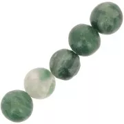 Cuentas redondas 8 mm gema - Jade africano verde x10