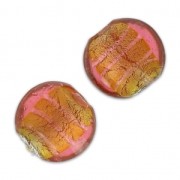 Bombeadas hoja de plata 14 mm Rose/Topaz x4