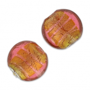 Bombeadas hoja de plata 14 mm Rose/Topaz x4