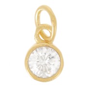 Colgante Anillo Perpendicular Óxido de Circonio 5mm - Dorado Fino x1