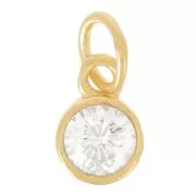 Colgante Anillo Perpendicular Óxido de Circonio 5mm - Dorado Fino x1