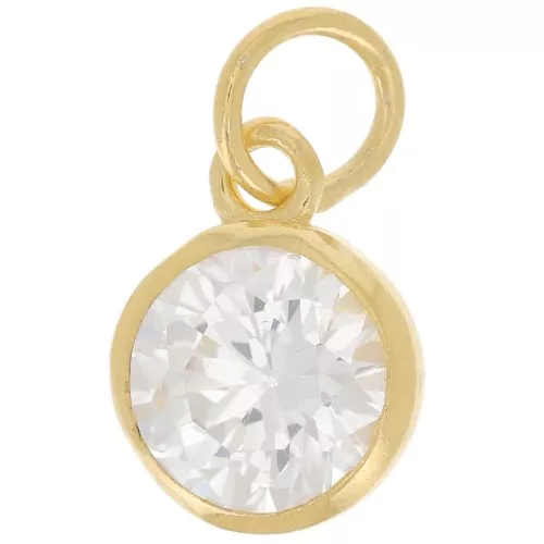 Anillo perpendicular de 7 mm con colgante de óxido de circonio - Dorado fino x1