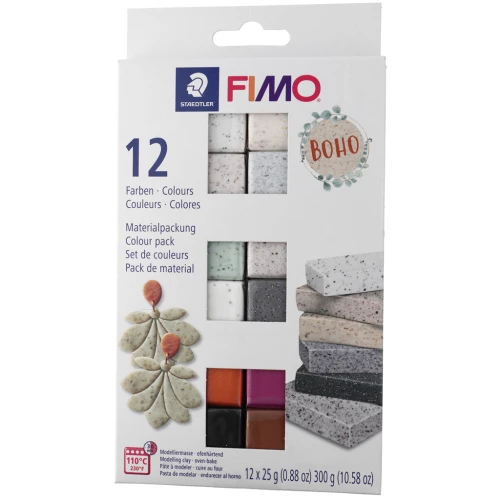 Surtido de 12 colores de arcilla Fimo Effect - Boho x1