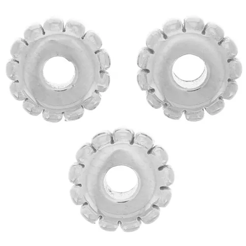 Cuentas redondas con bolitas 5 mm - Acero inoxidable 304L x5