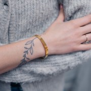 Pulsera Jonc de 6x160 mm - Acero inoxidable 316L Dorado x1