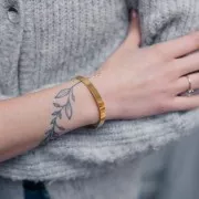 Pulsera Jonc de 6x160 mm - Acero inoxidable 316L Dorado x1