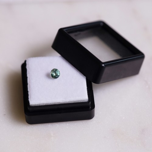 Zafiro Teal redondo 4 mm - 0.30 cts
