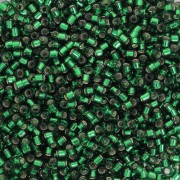 Miyuki Delica 11/0 DB0148 - Verde bosque con ribete plateado x 100 g