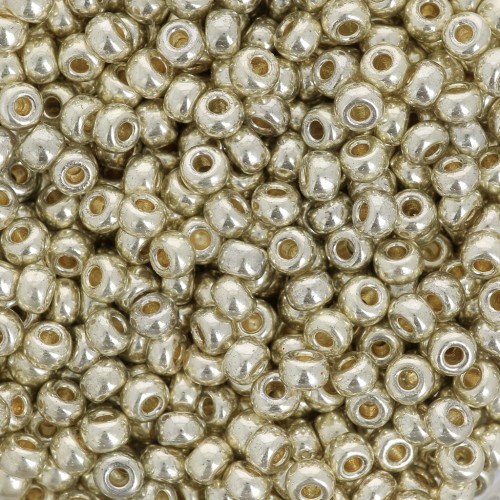 Cuentas Rocalla Miyuki Duracoat 8/0 4201 - Plata galvanizada x 100 g