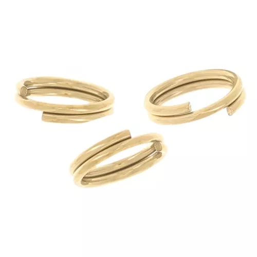 Anillas dobles 5x0,5 mm - Acero inoxidable 304L Dorado x10