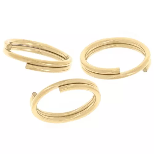 Anillas dobles 7x0,6 mm - Acero inoxidable Dorado 304 x10