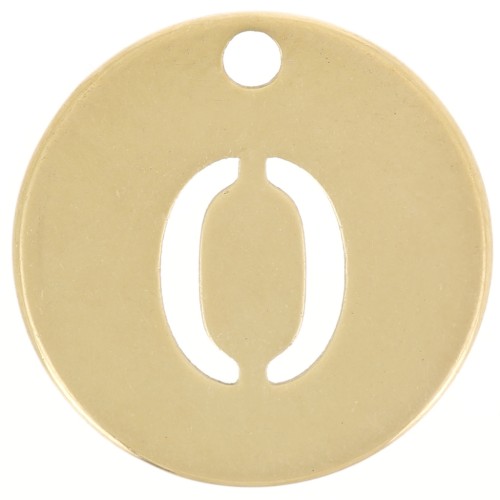 Colgante redondo 12 mm - número 0 - acero inoxidable 304 Dorado x1