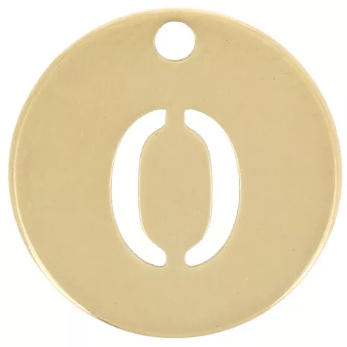 Colgante redondo 12 mm - número 0 - acero inoxidable 304 Dorado x1