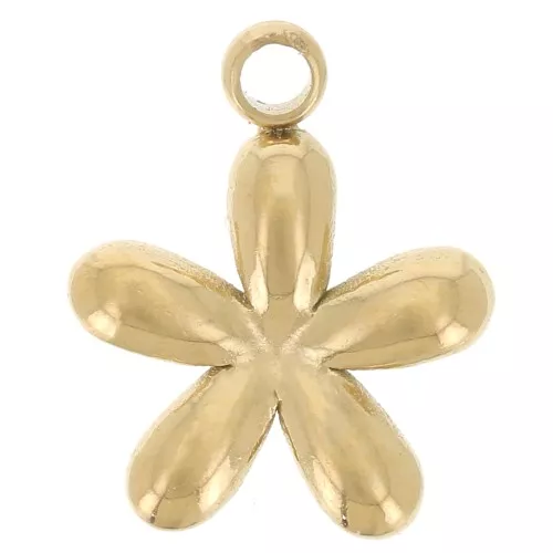 Colgante flor 8 mm Acero inoxidable 304L Dorado x1