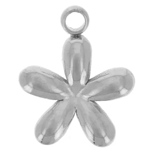 Dije flor 8 mm acero inoxidable 304L x1