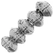 Rondel metal 7x4 mm plateado antiguo x10