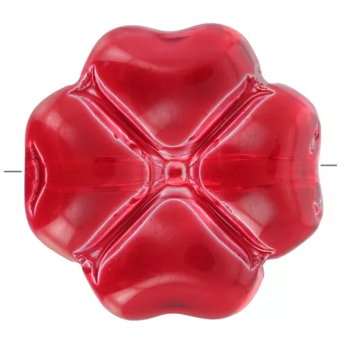 Cuenta de trébol de cristal de 10 mm - Rojo x4
