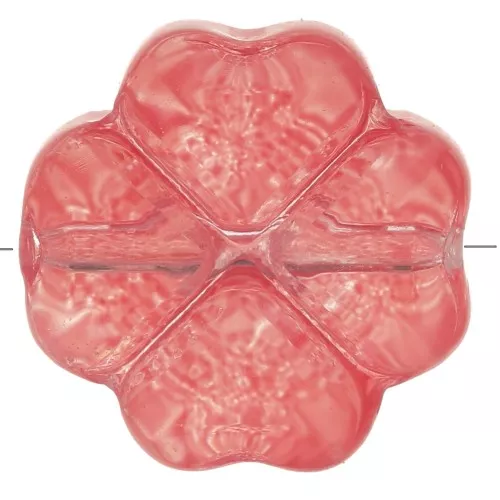Cuenta trébol vidrio 10 mm - Rosa coral x4
