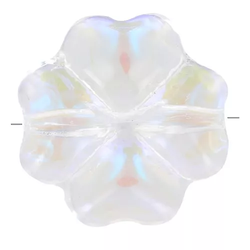 Cuenta trébol de vidrio 10 mm - Efecto AB transparente x4