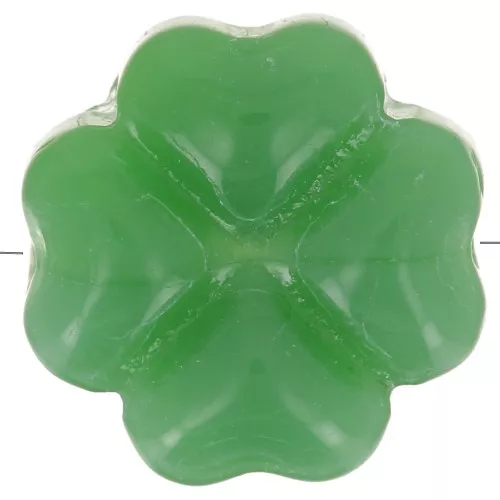 Cuenta trébol vidrio 10 mm - Imitación jade verde x4