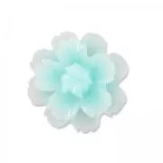 Cabujón de resina flor 13 mm Azul claro