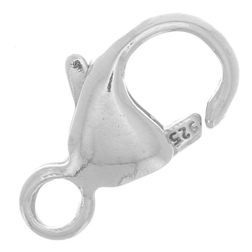 Cierre de mosquetón de plata de ley 925 8 mm x1