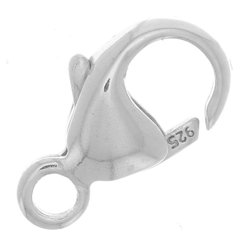 Cierre de mosquetón de 9 mm en plata 925 x1