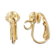 Pendientes clip adorno bola  5 mm dorado con oro fino x2|raw }}
