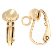 Pendientes de bola 15x5 mm con anilla abierta - Dorado con oro fino x2