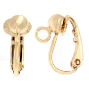 Pendientes de bola 15x5 mm con anilla abierta - Dorado con oro fino x2