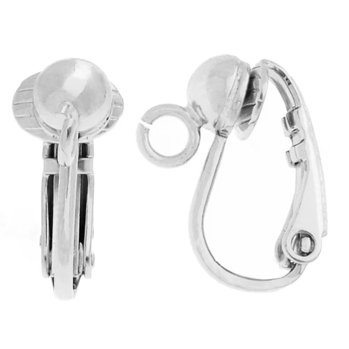 Pendientes de bola 15x5 mm con anilla abierta - Plateado x2