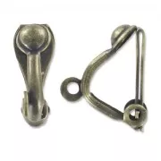 Pendientes clip adorno bola  4 mm bronze x2