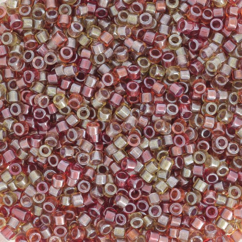 Miyuki Delica 11/0 DB0990 - Sparkling Lined Cranberry Harvest Mix x8g