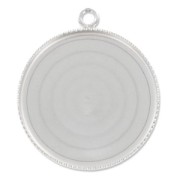 Engaste colgante fondo plano para cabuchón 25 mm Plata 925|raw }}