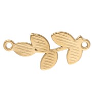Entrepiezas de hojas 2 anillas - 28x12 mm - Acero inoxidable 304L Dorado x4