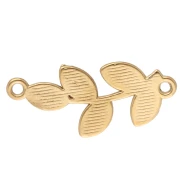 Entrepiezas de hojas 2 anillas - 28x12 mm - Acero inoxidable 304L Dorado x4