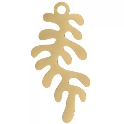 Colgante coral 22x10 mm - Acero inoxidable 316L dorado x1