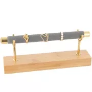 Joyero para anillos 8x19 cm - Bambú - Gris ante x1