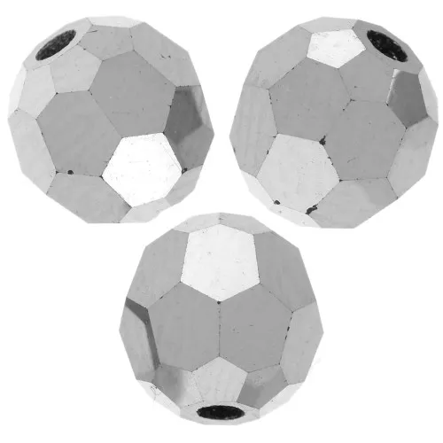 Cuentas aredondas facetadas Preciosa - Round Bead 5 mm - Jet Light Hematite x15