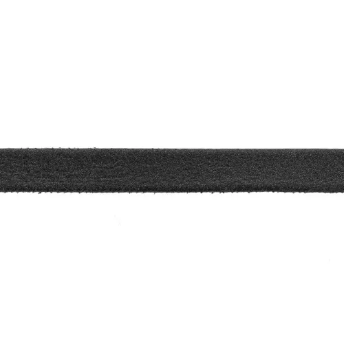 Cordón de cuero reconstituido doble cara 6 mm - Negro metalizado x50cm