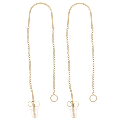 Pendientes de eslabón de cadena 45 + 55 mm Acero inoxidable 304L Doradox2