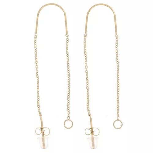 Pendientes de eslabón de cadena 45 + 55 mm Acero inoxidable 304L Doradox2