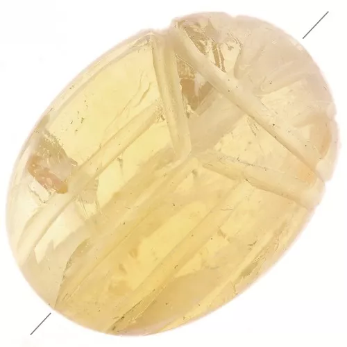 Cuenta escarabajo grabado oval 16x12 mm gema - Citrino x1