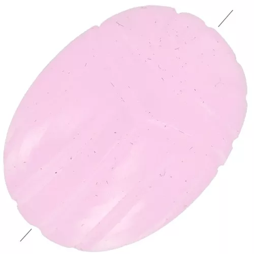 Cuenta escarabajo grabado oval 16x12 mm en gema de color - Calcedonia rosa x1