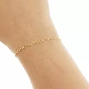 Cadena rombo eslabón alternada 2,3 mm Gold Filled (oro laminado) x50cm