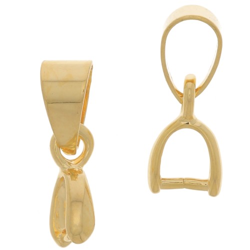 Clips para colgantes de 13 mm - Dorado x5