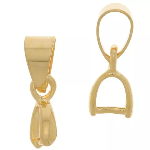 Clips para colgantes de 13 mm - Dorado x5